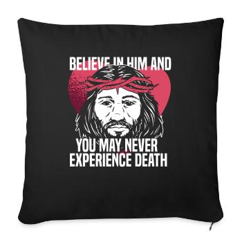 Christ Christianisme Cœur - Housse de coussin décorative 45 x 45 cm - noir - Devant