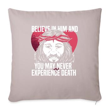 Christ Christianisme Cœur - Housse de coussin décorative 45 x 45 cm - taupe clair - Devant
