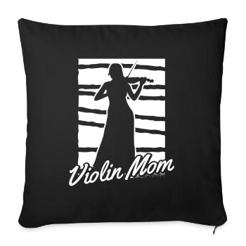 Violon Violon Mère - Housse de coussin décorative 45 x 45 cm - noir - Devant
