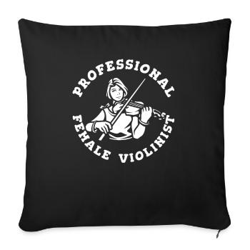 Violin Violin Funny - Sofa pillowcase 17,3'' x 17,3'' (45 x 45 cm) - black - Front