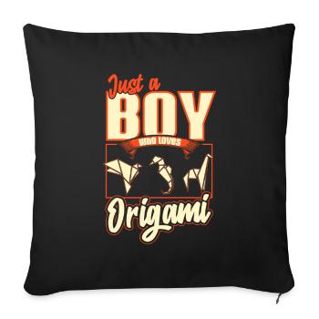 Just A Boy Who Loves Origami - Sofa pillowcase 17,3'' x 17,3'' (45 x 45 cm) - black - Front