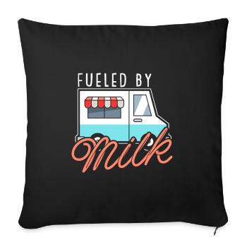 Lait de vache Humour Wagon de lait - Housse de coussin décorative 45 x 45 cm - noir - Devant
