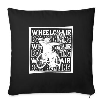 Bowhunting Bow Hunter Wheelchair - Sofa pillowcase 17,3'' x 17,3'' (45 x 45 cm) - black - Front