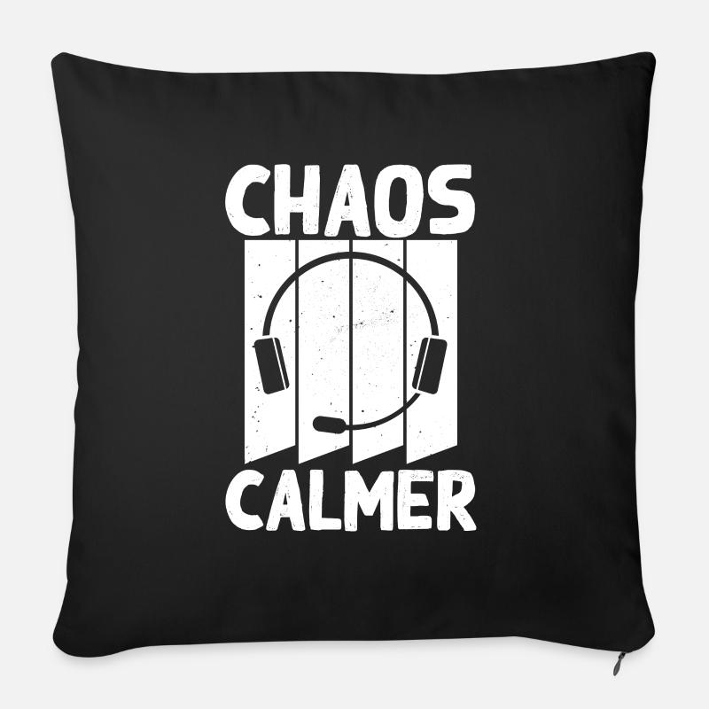 Notruf Leitstelle Einsatzzentrale Headset - Sofakissenbezug 45 x 45 cm - Schwarz