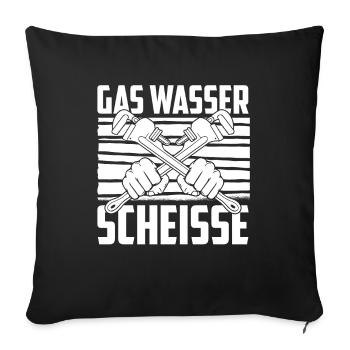 Rohrleitungsbauer Scheisse - Sofakissenbezug 45 x 45 cm - Schwarz - Vorne