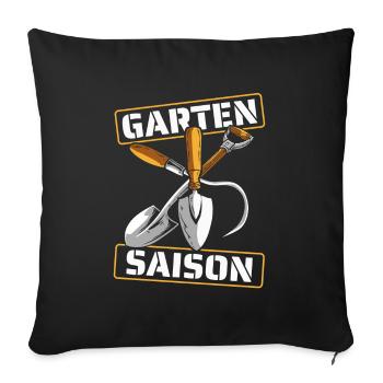 Hobbygärtner Garten Jahreszeit - Sofakissenbezug 45 x 45 cm - Schwarz - Vorne
