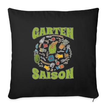 Hobbygärtner Garten Jahreszeit - Sofakissenbezug 45 x 45 cm - Schwarz - Vorne
