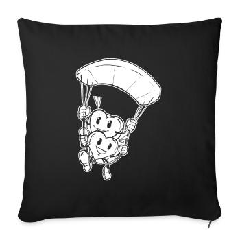 Paragleiter Paragleiten Herzen - Sofakissenbezug 45 x 45 cm - Schwarz - Vorne
