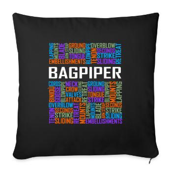 Bagpiper - Words - Sofa pillowcase 17,3'' x 17,3'' (45 x 45 cm) - black - Front