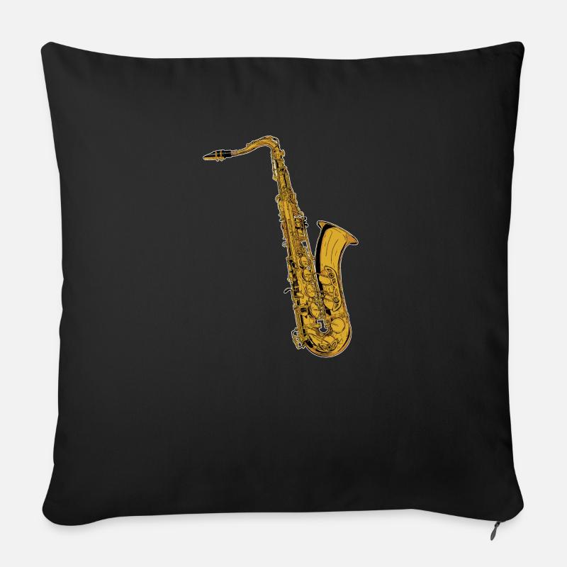 Spielmannszug Saxophon - Sofakissenbezug 45 x 45 cm - Schwarz