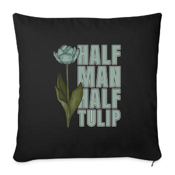 Tulipes Guy Tulipes - Housse de coussin décorative 45 x 45 cm - noir - Devant