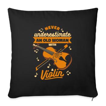 Violin Violin Funny - Sofa pillowcase 17,3'' x 17,3'' (45 x 45 cm) - black - Front