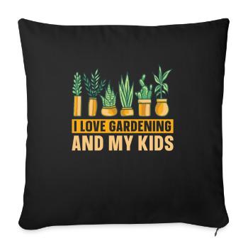 Hobbygärtner Garten Mutter Gärtnerischer Vater - Sofakissenbezug 45 x 45 cm - Schwarz - Vorne