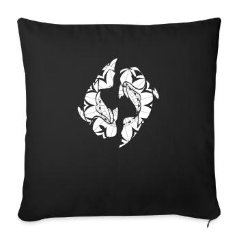 Signe du zodiaque Symbole Poissons - Housse de coussin décorative 45 x 45 cm - noir - Devant