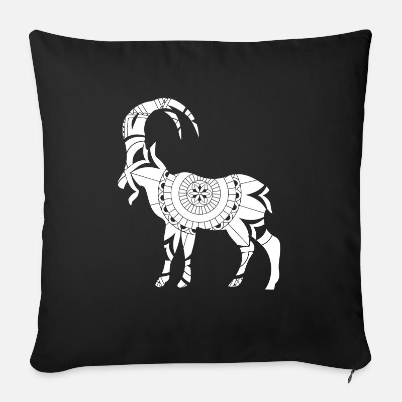 Sternzeichen Steinbock Symbol - Sofakissenbezug 45 x 45 cm - Schwarz