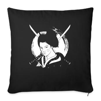 Geisha Katana - Sofa pillowcase 17,3'' x 17,3'' (45 x 45 cm) - black - Front