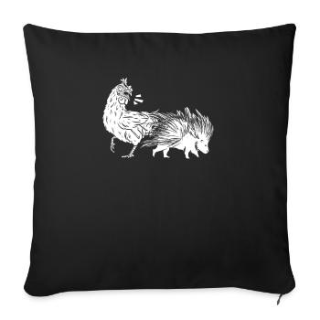Stachelschwein Hähnchen - Sofakissenbezug 45 x 45 cm - Schwarz - Vorne