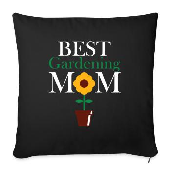 Hobbygärtner Garten Mutter Gärtnerische Mama - Sofakissenbezug 45 x 45 cm - Schwarz - Vorne