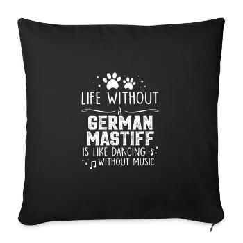Life without great dane - Sofa pillowcase 17,3'' x 17,3'' (45 x 45 cm) - black - Front