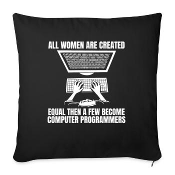 Développeur Coder Programmeur Drôle - Housse de coussin décorative 45 x 45 cm - noir - Devant