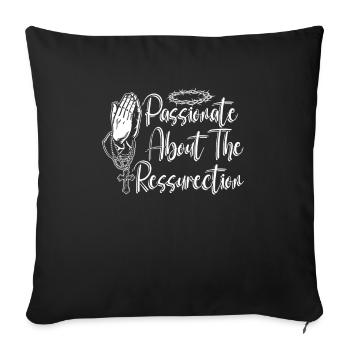 Christ Christianity Resurrection - Sofa pillowcase 17,3'' x 17,3'' (45 x 45 cm) - black - Front