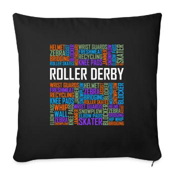 Roller Derby - Words - Sofa pillowcase 17,3'' x 17,3'' (45 x 45 cm) - black - Front