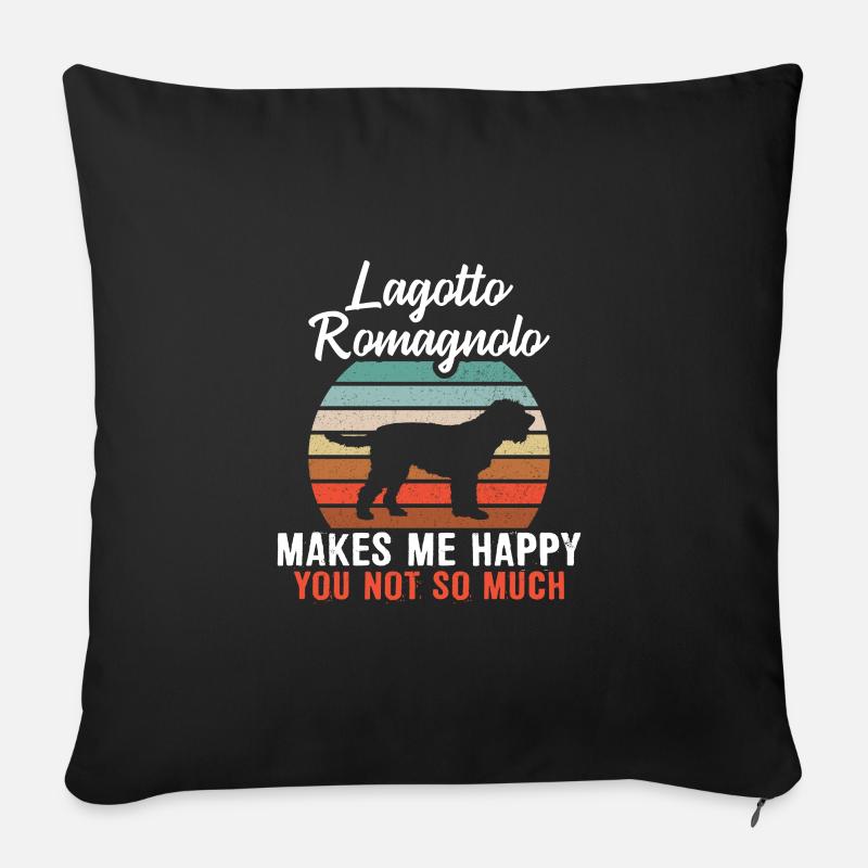 Lagotto romagnolo makes me happy you not so much - Sofakissenbezug 45 x 45 cm - Schwarz