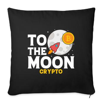 Vers la Lune - Crypto - Housse de coussin décorative 45 x 45 cm - noir - Devant