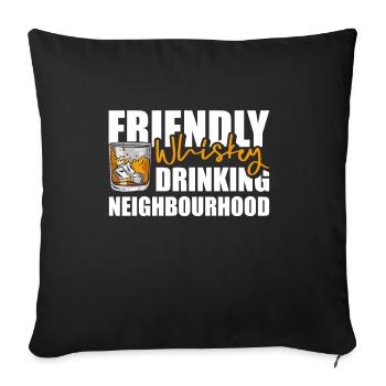 Whisky Whiskey Lustig - Sofakissenbezug 45 x 45 cm - Schwarz - Vorne