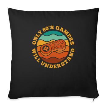 Gamer Gaming 80s - Housse de coussin décorative 45 x 45 cm - noir - Devant