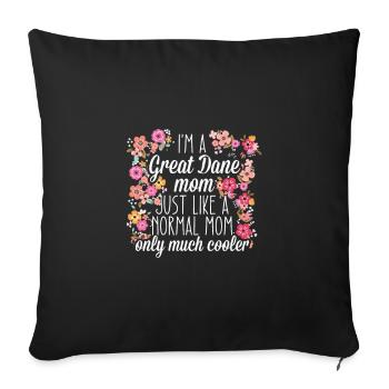 Great Dane Mom - Sofa pillowcase 17,3'' x 17,3'' (45 x 45 cm) - black - Front