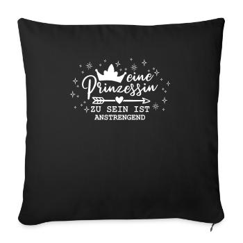 Prinzessin Krone - Sofakissenbezug 45 x 45 cm - Schwarz - Vorne