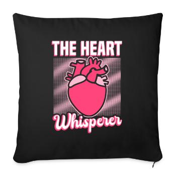 Cardiac Nurse - The Heart Whisperer - Sofa pillowcase 17,3'' x 17,3'' (45 x 45 cm) - black - Front