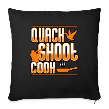 Duck Hunting - Quack Shoot Cook - Sofa pillowcase 17,3'' x 17,3'' (45 x 45 cm) - black - Front