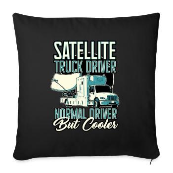 Satellite Truck Driver Normal Driver But Cooler - Sofa pillowcase 17,3'' x 17,3'' (45 x 45 cm) - black - Front