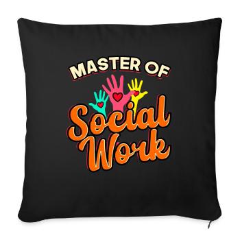 Master of Social Work - Sofa pillowcase 17,3'' x 17,3'' (45 x 45 cm) - black - Front