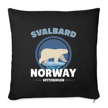 Norvège Svalbard Spitzberg Ours polaires nature polaire - Housse de coussin décorative 45 x 45 cm - noir - Devant