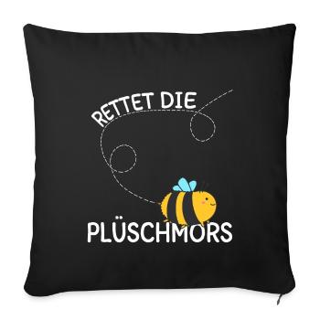 Rettet die Bienen Plüschmors Plattdeutsch norden - Sofakissenbezug 45 x 45 cm - Schwarz - Vorne