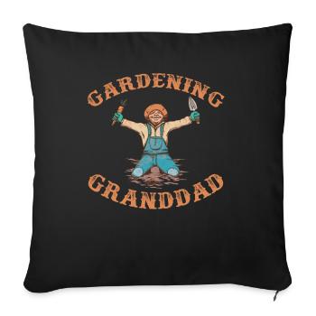 Hobby Gardener Jardin Grand-père Jardinage Grand-père - Housse de coussin décorative 45 x 45 cm - noir - Devant