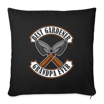 Hobby Gardener Jardin Grand-père Jardinage Grand-père - Housse de coussin décorative 45 x 45 cm - noir - Devant
