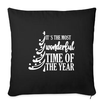 It's the best time of the year - Sofa pillowcase 17,3'' x 17,3'' (45 x 45 cm) - black - Front