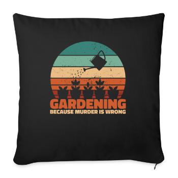 Hobby Gardener Garden Murder Garden Cat - Housse de coussin décorative 45 x 45 cm - noir - Devant