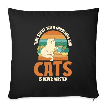Hobbygärtner Garten Katzenartig Gartenkatze - Sofakissenbezug 45 x 45 cm - Schwarz - Vorne