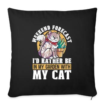 Hobbygärtner Garten Katzenartig Gartenkatze - Sofakissenbezug 45 x 45 cm - Schwarz - Vorne