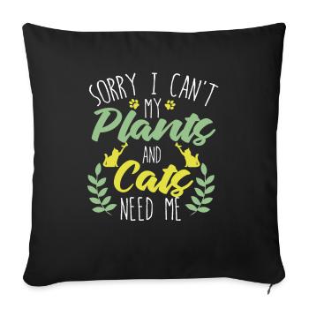 Hobby Gardener Garden Funny Garden Cat - Sofa pillowcase 17,3'' x 17,3'' (45 x 45 cm) - black - Front