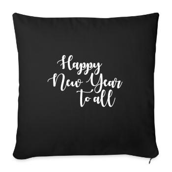 Bonne année à tous - Housse de coussin décorative 45 x 45 cm - noir - Devant