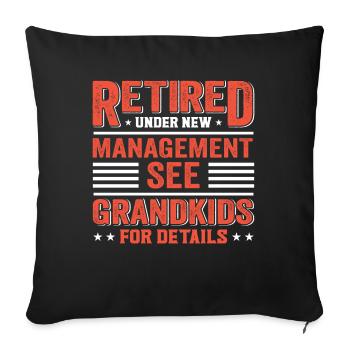 Rentner Ruhestand Opa Großvater Geschenkidee - Sofakissenbezug 45 x 45 cm - Schwarz - Vorne