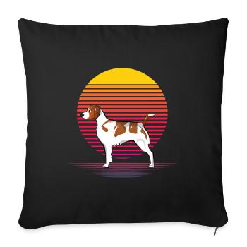Brittany Dog Vapor - Sofa pillowcase 17,3'' x 17,3'' (45 x 45 cm) - black - Front