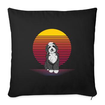 Bernedoodle Vapor - Sofa pillowcase 17,3'' x 17,3'' (45 x 45 cm) - black - Front