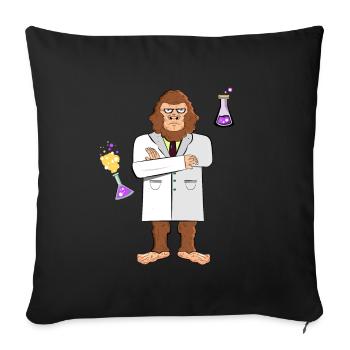 Bigfoot Scientist - Sofa pillowcase 17,3'' x 17,3'' (45 x 45 cm) - black - Front